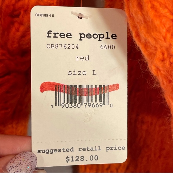 NWT Free People Crashing Waves Pullover Oversized Chunky Knit Boho Sweater Sz L - Picture 16 of 16